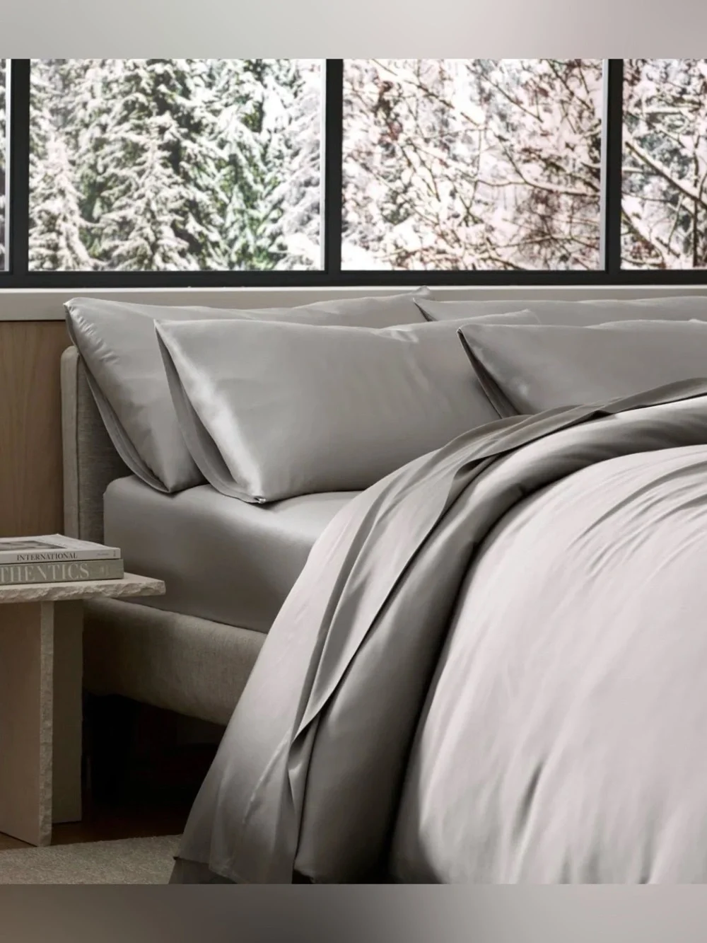 Cozy Earth Bamboo Pillowcases set of 2 - light gray - king - new in packaging